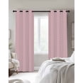 thumbnail image 2 of Pink Geometric Blackout Curtains 54 Inch Length 2 Panels Set for Living Room Bedroom, Modern Minimalism Solid Color Striped Room Darkening Window Curtains Thermal Insulated Black Out Curtain 52"x54", 2 of 8