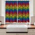 thumbnail image 2 of Ambesonne Chevron Kitchen Curtains, Jagged Zigzag Pattern, 55"x39", Multicolor, 2 of 3