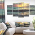 thumbnail image 1 of Colorful Bluish Waters At Sunset - Seascape Canvas Art Print, 1 of 3