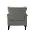 thumbnail image 6 of Accent Chair, Modern Single Sofa Chair with Nailhead Trim & Rolled Arms, Button Tufted Linen Upholstered Accent Living Room Chair with Wood Gourd Legs, Comfy Armchair Leisure Lounge Chair Light Gray, 6 of 7
