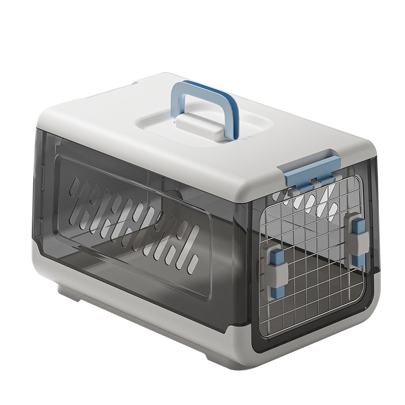 Pet Cat Carrier, Kennel Crate Airline Kitty Travel Cage Plastic Lightweight and Safe to Carry for Puppy Bunny Cats, White, 50*32*31.5cm