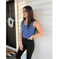 thumbnail image 4 of V Neck Tank Tops for Women Loose Fit Sleeveless Top Summer Clothes Light blue S, 4 of 6