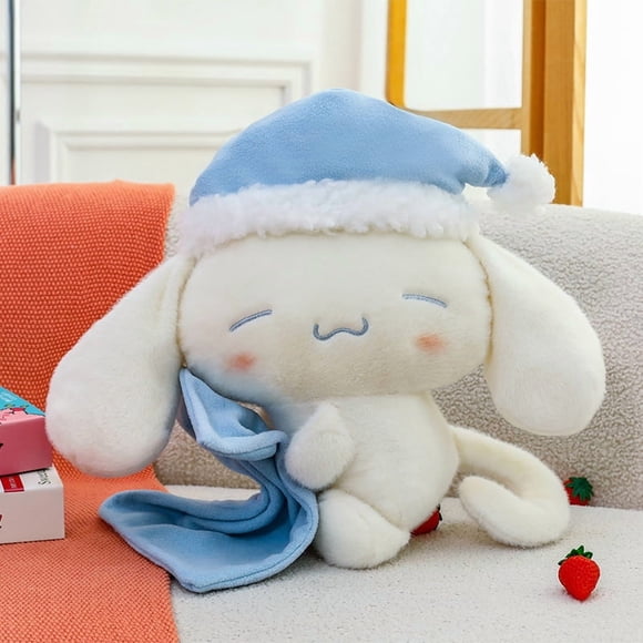 Sweet Cinnamoroll Plush Toy with Sleep Cap Cute Big Eared Stuffed for Birthday Gift Soft Doll