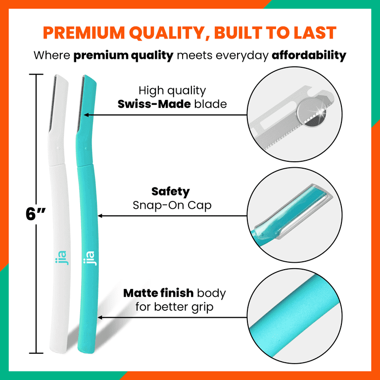 Jia Dermaplane Facial Precision Razor 4 Pack in Mint Glow