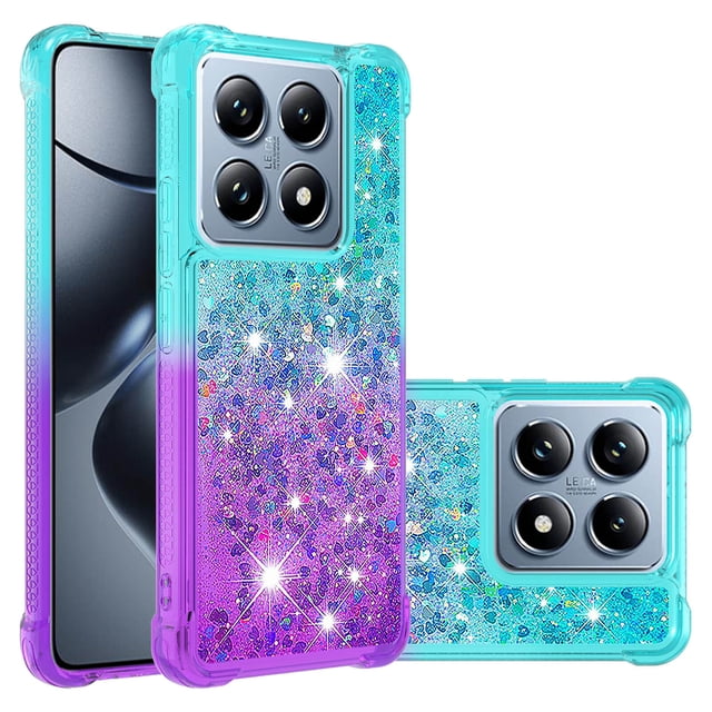 Funda para Xiaomi 14T/14T Pro 5G Transparente con Brillos Carcasa Protectora Antigolpes con Glitter Brillante