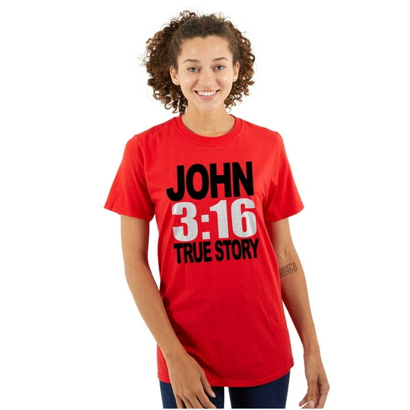 John 3:16 True Story Bible Verse Men's Graphic T Shirt Tees Brisco Brands S
