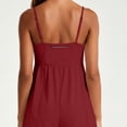 thumbnail image 5 of FDGIU Women's 2026 Summer Spaghetti Strap Romper, Gathered Empire Waist Pocket Sleeveless Casual Short Jumpsuit for Tennis Golf Daily Streetwear, 5 of 7