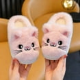 thumbnail image 6 of Tfken Slippers For Girls Boys Size 2.5-3 Years Flock Slip-On Flatform Cat Print Trendy Fleece Pink Slippers, 6 of 7