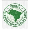 thumbnail image 3 of Grunge Rubber Stamp with the Name Brasil Map Forest Green Atlas Shower Curtain, 3 of 3