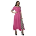 thumbnail image 3 of Moomaya Women Printed Short Sleeve Viscose Santoon Drawstring Waist Midi Dress, 3 of 5