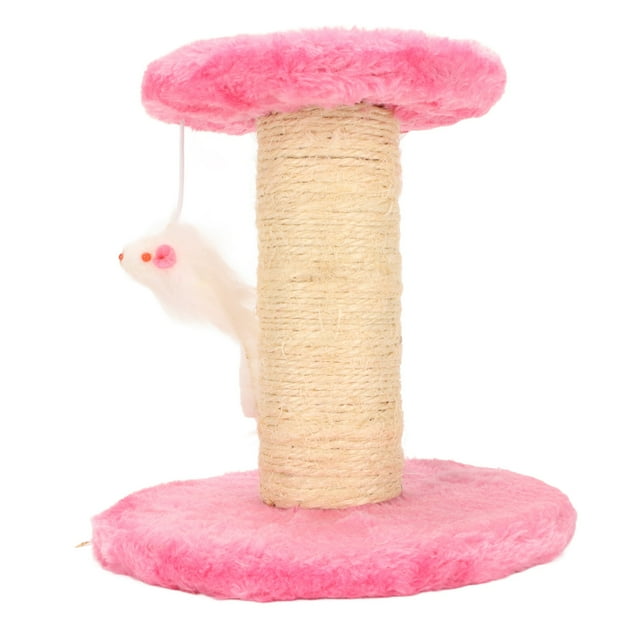 Cat Tree, Cat Scratching Post Grinding Claws 2 Layers Soft Plush For Cats For Indoor Pink