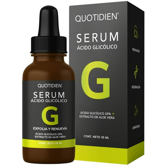 Suero Facial Ácido Glicólico Aloe Vera y Glicerina Quotidien 30ml