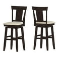 thumbnail image 3 of Weston Home Sheena Panel Back Bar Height Wood Swivel Stool with Padded Seat, Antique Black, 3 of 6