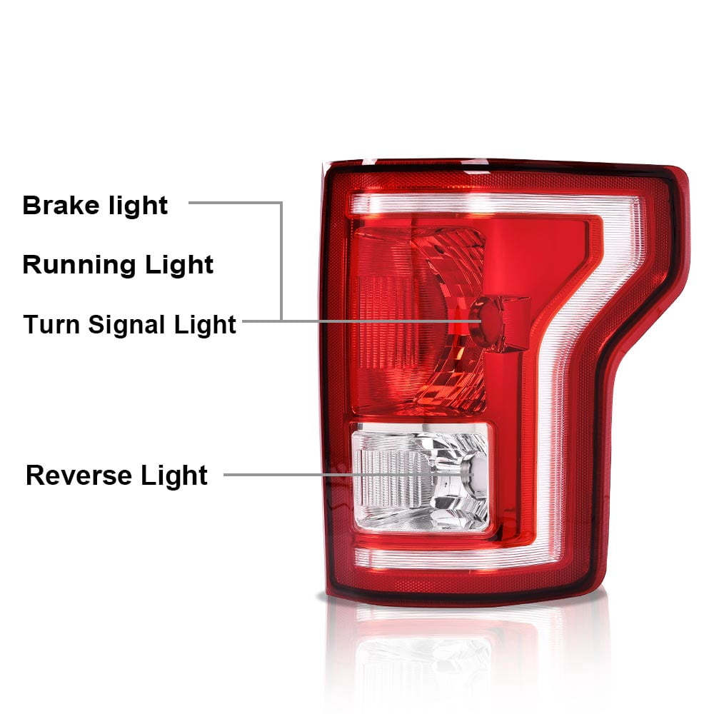 PIT66 Tail Light Halogen Fit for Ford F150 SSV 2016-2017/ Fit for F150 2015-2017 (submodel: Lariat, XL, XLT) FL3Z13405A-PFM, FO2800239, FL3Z13404A-PFM, FO2801239 Red