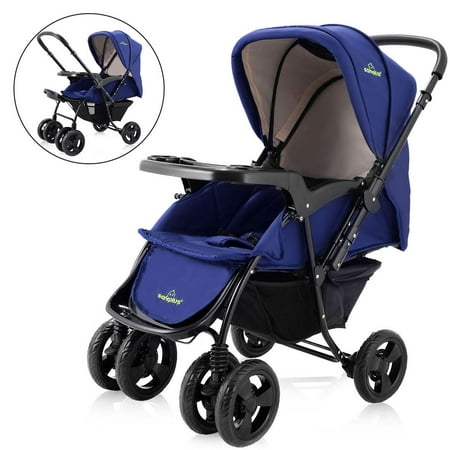 Two Way Foldable Baby Kids Travel Stroller Newborn Infant Pushchair Buggy (Best All Terrain Stroller For Newborn)