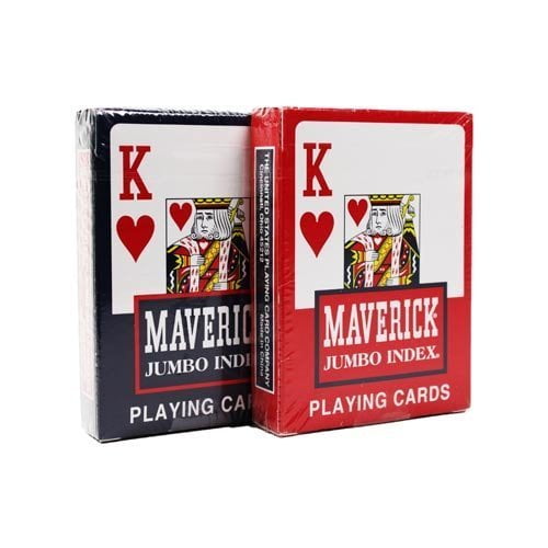 4 DECKS MAVERICK PLAYING CARDS 2 BLUE AND 2 RED HOYLE POKER MAGIC JUMBO INDEX 