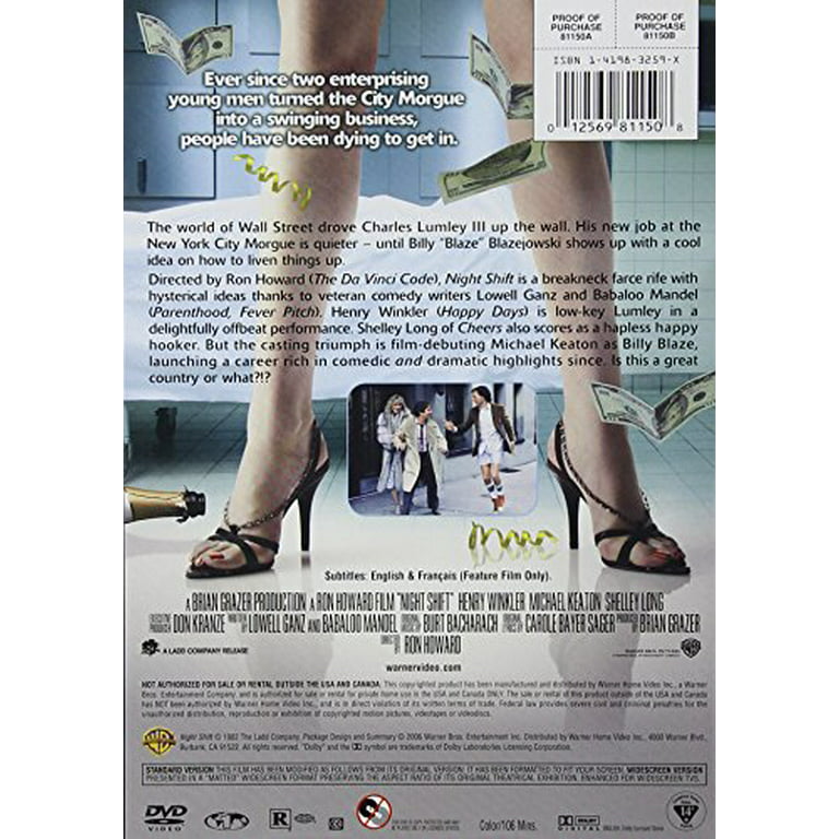 Night Shift DVD VIDEO MOVIE Ron Howard morgue workers call-girl