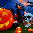thumbnail image 5 of Vorkoi Halloween Pumpkin Lights Battery Operated 9.8FT 20LED Orange Pumpkins Indoor Outdoor Twinkle Spooky Decorations for Halloween Thanksgiving Fall Bedroom Fireplace Party Patio, 5 of 5