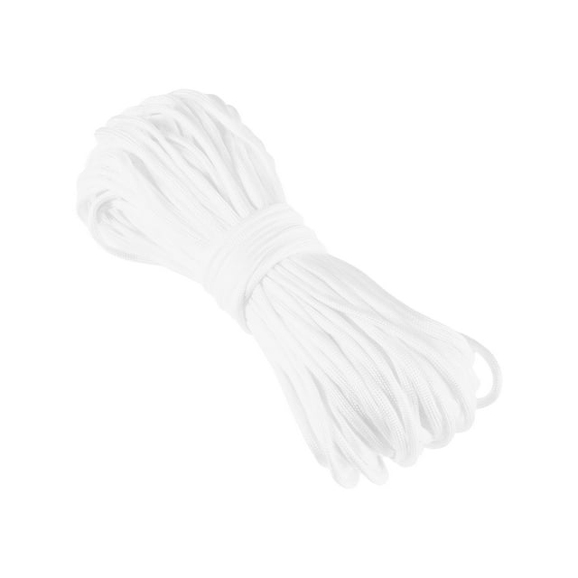 Cuerda de tienda, cuerdas de guylines para camping al aire libre, cuerda paracord de 7 núcleos de 4 mm de 31 m, cuerda de seguridad para senderismo, mochilero y equipo de supervivencia, blanca