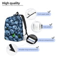 thumbnail image 3 of Yiaed Fresh Blueberries Print Laptop Backpack Travel Canvas Backpack Vintage Aesthetic Backpack for School Knapsack Plain Backpack Backpack for School-Medium, 3 of 5