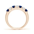 thumbnail image 2 of Angara Natural 0.6 Ct. Blue Sapphire with Diamond Non Eternity Ring in 14K Rose Gold for Women (Ring Size: 12), 2 of 11