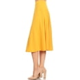thumbnail image 2 of Women's Solid Basic Casual Elastic Waist A-line Flared Midi Skirt S-3XL, 2 of 6