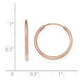 thumbnail image 3 of 14K Rose Gold 20mm x 1.5mm Endless Round Hoop Earrings, 3 of 6