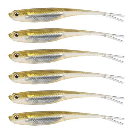 YIGSECU 6Pcs Soft Swimbait Floating Baits Fishing Lures Fork Tail Swimbaits Lures Baits