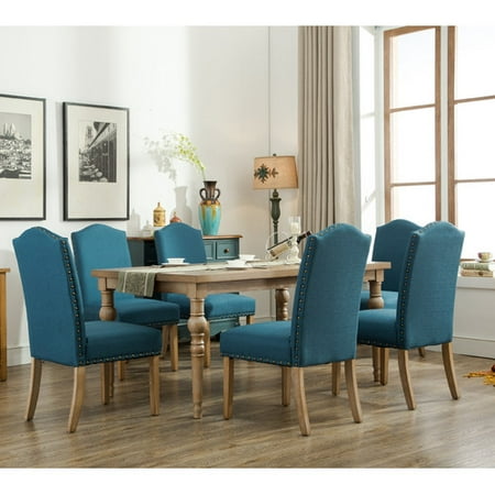 Roundhill Furniture Habitanian 7 Piece Wooden Dining Table Set Roundhill Furniture Habitanian 7 Piece Wooden Dining Table Set