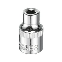 Uxcell E-Torx Socket 3/8" Drive E8 Star Socket 1.1" Length 6 Point Spline Sleeve