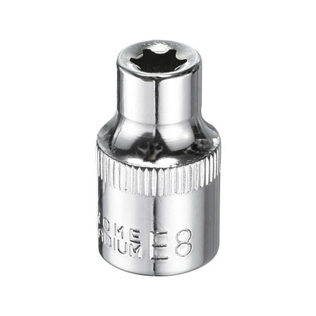 Uxcell E-Torx Socket 3/8" Drive E8 Star Socket 1.1" Length 6 Point Spline Sleeve