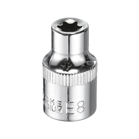 Uxcell E-Torx Socket 3/8" Drive E8 Star Socket 1.1" Length 6 Point Spline Sleeve