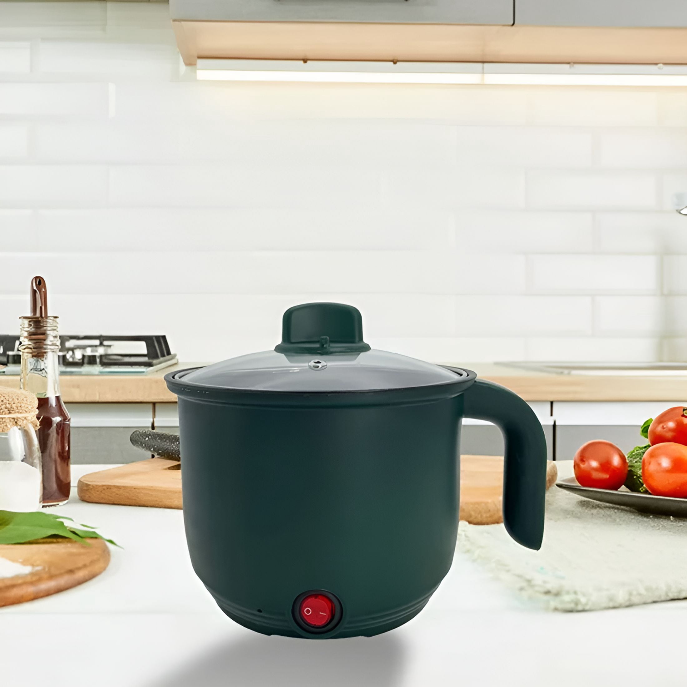 HIBIBUD 2026 New Rice Cooker Mini Non Stick Pot,6.69X6.69X5.31Inch Electric Cooking Pot,Multi-Functional Pot for Dorm Office Travel,For Home, Dorm, Office (Green)