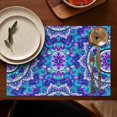 thumbnail image 4 of Flax Rustic Style Tribal Placemats Set of 6, 12x18 Inch Vintage Boho Artistic Table Mats, Washable Earthy Classic Ethnic Decor for Dining Table or Kitchen, 4 of 5