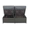 thumbnail image 6 of GVN Outdoor Double SMQBbed, Wicker Rattan Patio Lounge Chair Outdoor with Adjustable Backrest and Seat, Conversational Set for 2 Person, Gray, 6 of 13