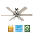 thumbnail image 2 of Hunter - Fonthill Indoor Ceiling Fan With Light, Remote, 52-inch, Brushed Nickel, Casual-style, 6-speed DC Motor, Quick Installation, Energy Star, 52901, 2 of 19