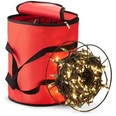 ShopoKus High Quality Christmas Light Storage bag With 3 Metal Reels To Store A Lot Of Holiday Christmas Lights reinforced Handles And Durable Material - (Best Way To Store Christmas Lights)