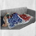 thumbnail image 6 of American Flag Soft Flannel Fleece Blanket, National Paint Brush Watercolor Digital Stroke Messy Graffiti Art Design Print, Cozy Plush for Indoor and Outdoor Use, 50" x 60", Red Blue, by Ambesonne, 6 of 6