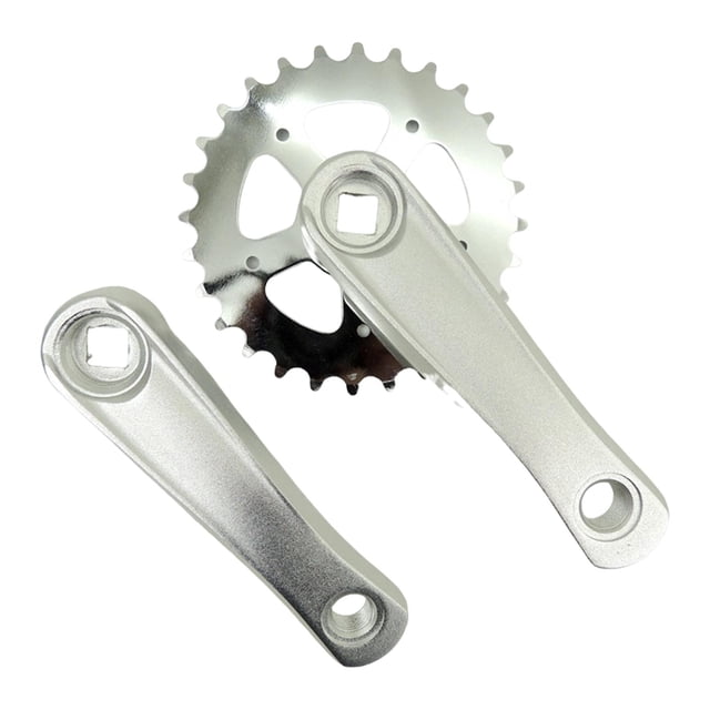 Juego de bielas para bicicletas para niños, Juego de bielas para bicicletas para niños, Piezas de repuesto portátiles, Orificio cuadrado, Piezas de bi 28T Gris Plata