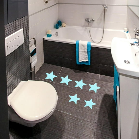 CIMAXIC 24Pack Blue Star Shaped Bathtub Stickers Non Slip Waterproof Anti Skid PEVA for Showers