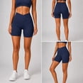 thumbnail image 5 of Women’s Crossover High Waisted Workout Shorts, V Waist Yoga Biker Shorts, Nylon Spandex Stretch Athletic Shorts for Gym Pilates, 5 of 7