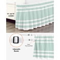 thumbnail image 4 of Aqua White Ruffle Bed Skirt Queen Size Stripe Adjustable Elastic Dust Bed Skirts Wrap Around Bedskirt Wrinkle Free Easy Fit with 16 Inch Drop, 4 of 8