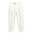 thumbnail image 5 of Moocorvic Mens Pleated Dress Pants, Relaxed Fit Classic Straight Leg, Cuffed Hem Business Casual Trousers,White, 5 of 7