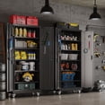 thumbnail image 5 of Aobabo Metal Garage Storage Cabinet with Wheels, Rolling Tool Storage Cabinet with 5 Adjustable Shelves and Pegboard for Garage Home Office Utility Room,Required Assembly,Black71" H×32" W×16" D, 5 of 12