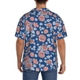 thumbnail image 3 of Gukieu Rose Flowers Print Men's Short-sleeved Shirts, Button-down Pocket Shirts, T-shirts, Beach Vacation Travel Summer Clothing-XX-Large, 3 of 5