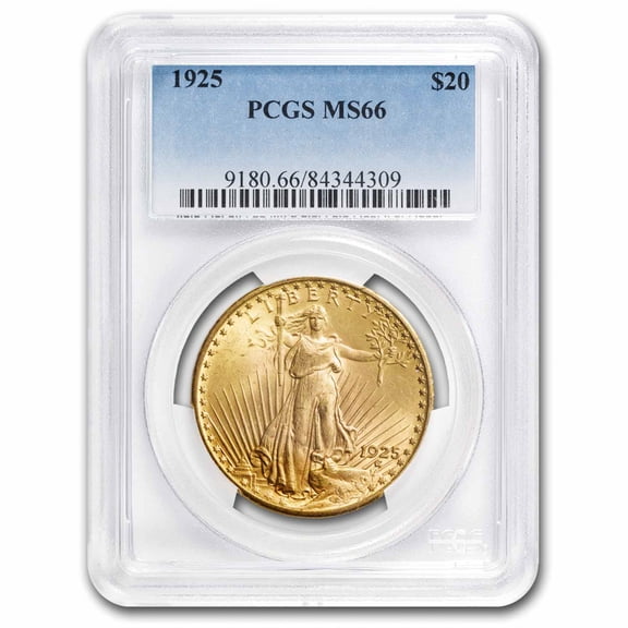 1925 $20 St Gaudens Gold Double Eagle MS-66 PCGS