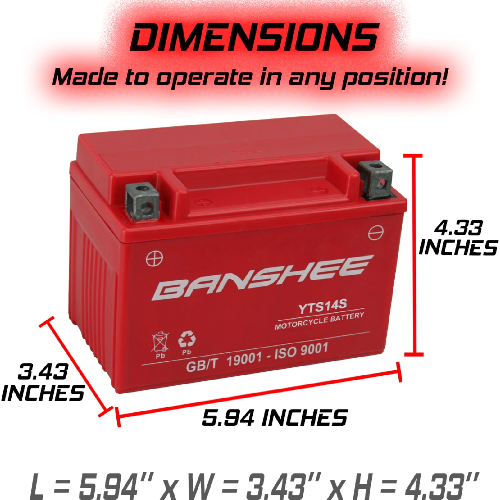 YTZ14S, GTZ14S, PTZ14S, UTZ14S Replacement Battery 250cca High Performance WPZ14S Sealed AGM for Honda, Yamaha, KTM, BMW Motorcycle, Scooter, Generator