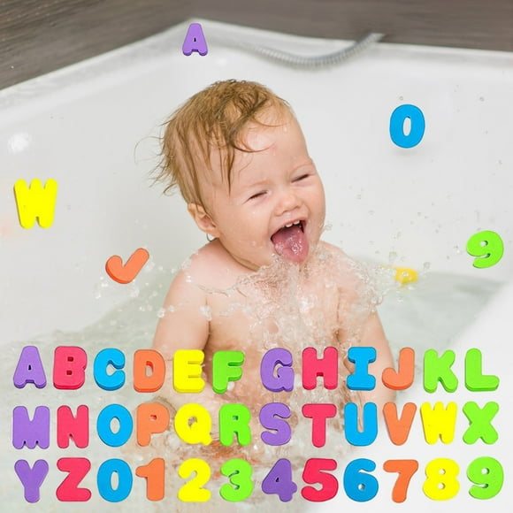 LSLJS 36pc Alphabet Letters Numbers Suction Bath Toys Preschool Daycare Spelling Basic Math Learning Travel Kids Toddlers Ages 1 2 3 4 5 6 Years Old, Education