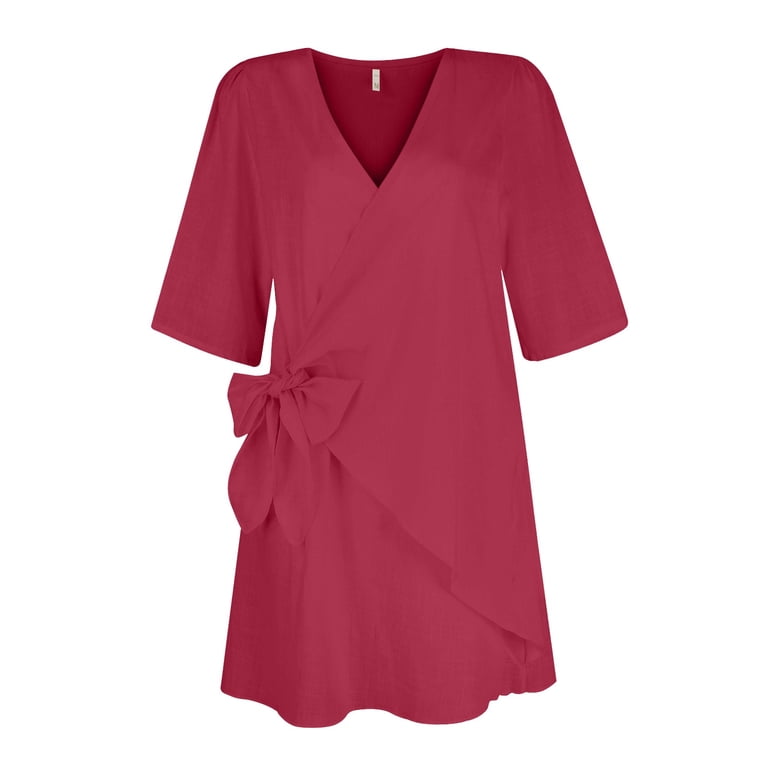 Jzuxvd Cotton Linen Dresses for Women 2024 3/4 Sleeve Casual Midi Dress Flowy Gauze Shift Dress Vacation Beach Dress Spring Summer Red XL - Walmart.com Jzuxvd Cotton Linen Dresses for Women 2024 3/4 Sleeve Casual Midi Dress Flowy Gauze Shift Dress Vacation Beach Dress Spring Summer Red XL - Walmart.com