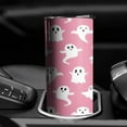 thumbnail image 3 of 20oz Pink Halloween Ghosts Skinny Tumblers Stainless Steel Tumbler with Lid and Straw,Vacuum Insulated Double Wall Travel Tumbler Cups with Cleaning Brush for Coffee,Tea, 3 of 6
